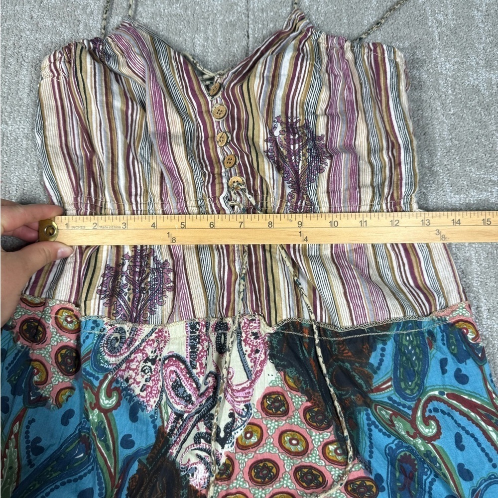 Daytrip Y2K Patch Work Colorful Boho Lagenlook Maxi Sun Dress Size Small - Picture 3 of 7
